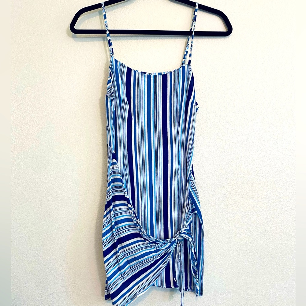 Blue striped mini dress